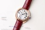 Perfect Replica Cartier Cle De White Roman Dial Rose Gold Smooth Bezel Watch 